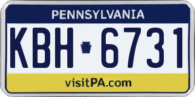 PA license plate KBH6731