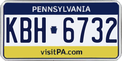 PA license plate KBH6732