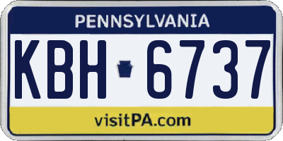 PA license plate KBH6737