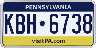 PA license plate KBH6738