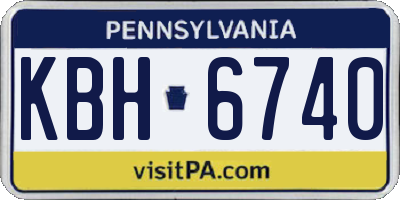 PA license plate KBH6740