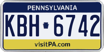 PA license plate KBH6742