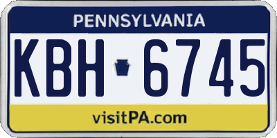 PA license plate KBH6745