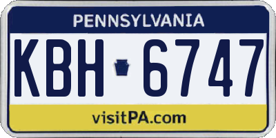 PA license plate KBH6747