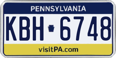 PA license plate KBH6748