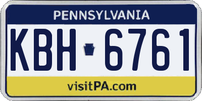 PA license plate KBH6761