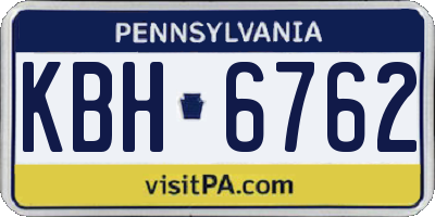 PA license plate KBH6762