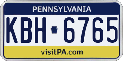 PA license plate KBH6765
