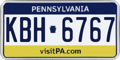 PA license plate KBH6767