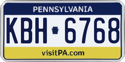 PA license plate KBH6768