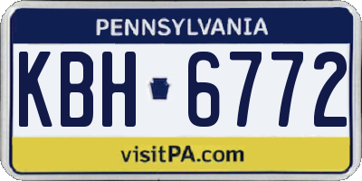 PA license plate KBH6772