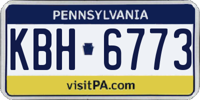 PA license plate KBH6773