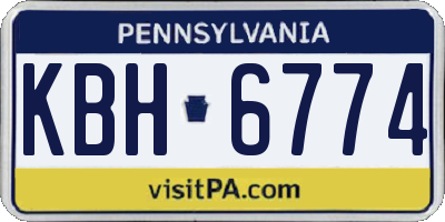 PA license plate KBH6774