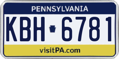 PA license plate KBH6781