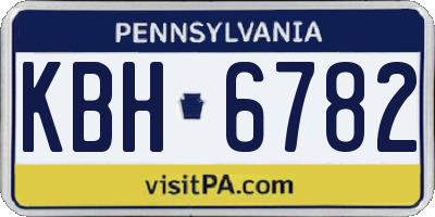 PA license plate KBH6782