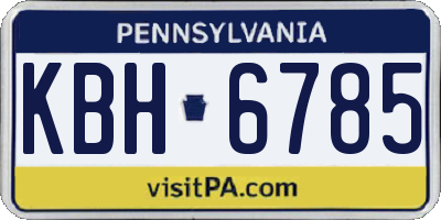 PA license plate KBH6785
