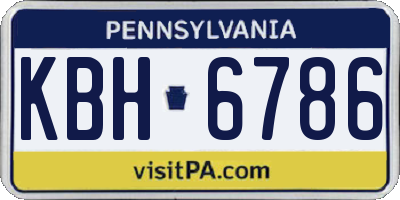 PA license plate KBH6786