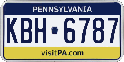PA license plate KBH6787