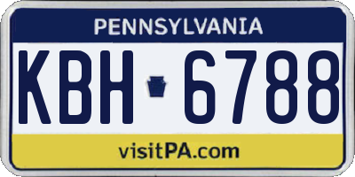 PA license plate KBH6788