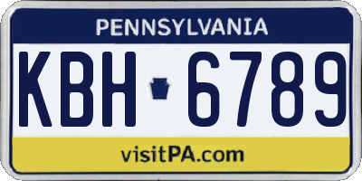 PA license plate KBH6789