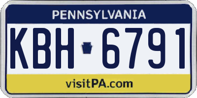PA license plate KBH6791