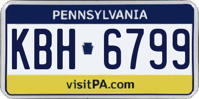 PA license plate KBH6799