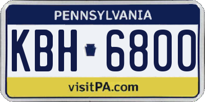 PA license plate KBH6800