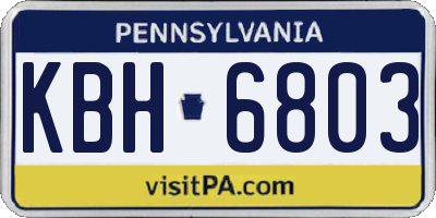 PA license plate KBH6803