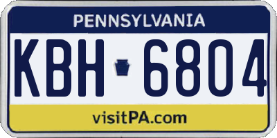 PA license plate KBH6804