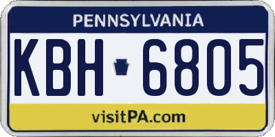 PA license plate KBH6805