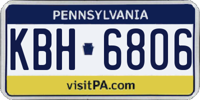 PA license plate KBH6806