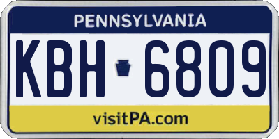 PA license plate KBH6809