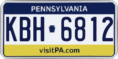 PA license plate KBH6812