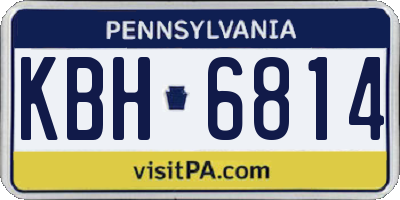 PA license plate KBH6814