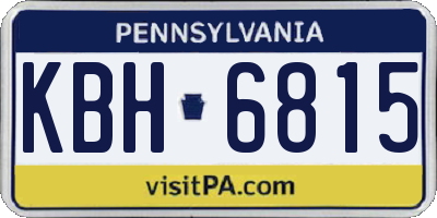 PA license plate KBH6815