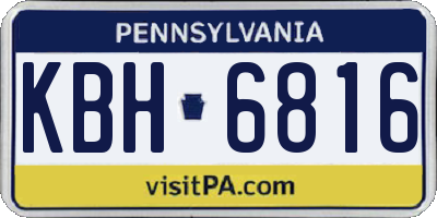 PA license plate KBH6816