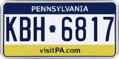 PA license plate KBH6817