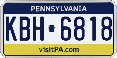 PA license plate KBH6818
