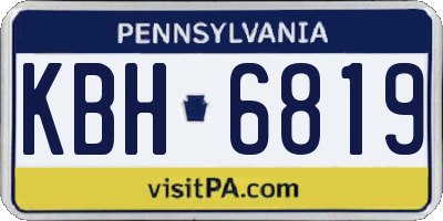 PA license plate KBH6819