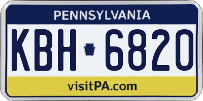 PA license plate KBH6820