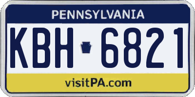 PA license plate KBH6821
