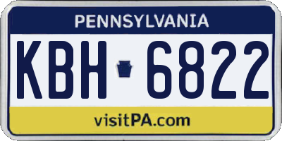 PA license plate KBH6822
