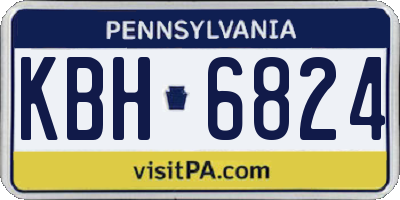 PA license plate KBH6824