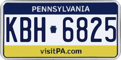 PA license plate KBH6825