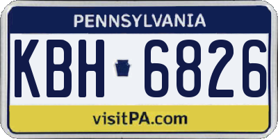 PA license plate KBH6826