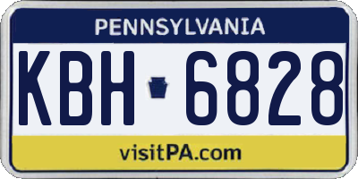 PA license plate KBH6828