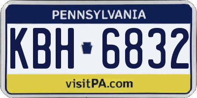 PA license plate KBH6832
