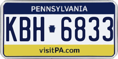 PA license plate KBH6833