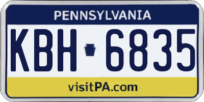 PA license plate KBH6835