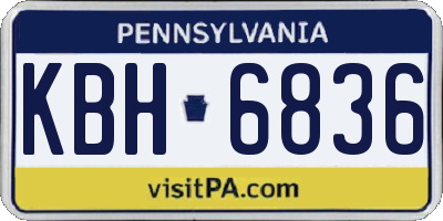 PA license plate KBH6836